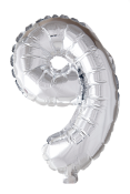 Folie Balloon tallene 0-9 i sølv 102 cm