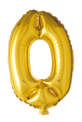 Folieballon nummer 0 i guld 102 cm