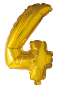 Folieballon nummer 4 i guld 102 cm