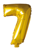 Folieballon nummer 7 i guld 41cm