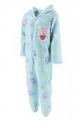 Gurli Gris Fleece pyjamas med turkis lynlås