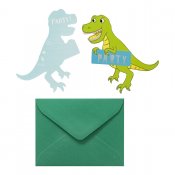 Invitationer 8 Pakke med Dinosaurs motiver