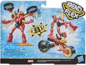Avengers Iron man Bend og Flex figur med motorsykkel
