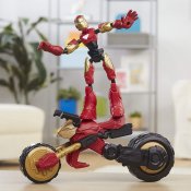 Avengers Iron man Bend og Flex figur med motorsykkel
