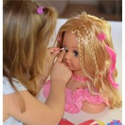 Makeuphoved med blondt hårtilbehør