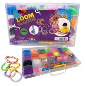 Fyndbox-4-pack Loom bands startpakke af 19200 dele - Lav dit eget armbånd!