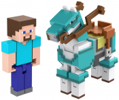 Minecraft Steve and Armored Horse figurer 2-pak