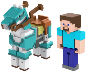 Minecraft Steve and Armored Horse figurer 2-pak