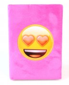 Plush notesbog med emoji, pink, A5