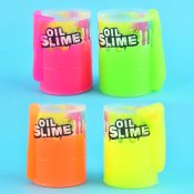 Slime i oliefad - 4 forskellige farver