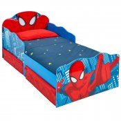 Spiderman seng med opbevaring og indbygget natlys