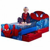 Spiderman seng med opbevaring og indbygget natlys