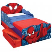 Spiderman seng med opbevaring og indbygget natlys
