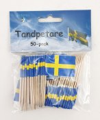 Tandstikker med svensk flag (50 Pack)