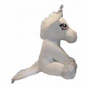 Blød enhjørning udstoppet dyr hvid 80cm