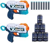 X-Shot dobbeltblaster med 8 pile og 6 mål