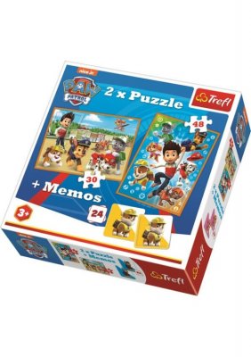 Trefle 2-i-1 Puslespil & Huskespil - Paw Patrol
