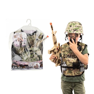 Komplet soldat kostume med tilbehør