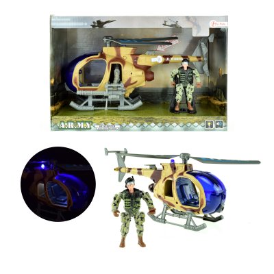 Helikopter soldat og lyd og lys