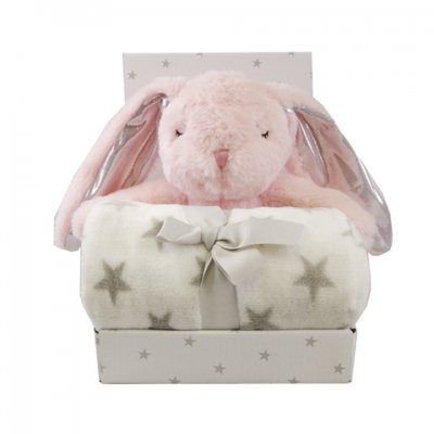 Plyskanin med fleecefilt - Rosa kanin - Carlo Baby
