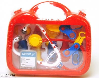 Lægetaske - Rød - 9 dele