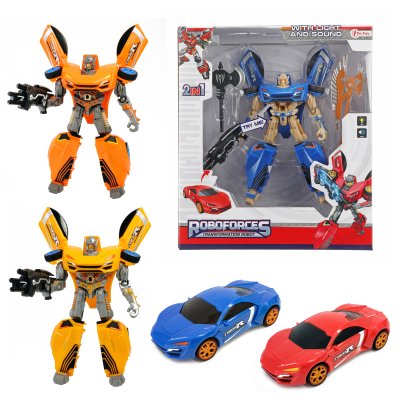 Transforming robot bil med lyd og lys