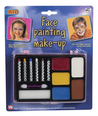 Ansigtsmakeup med 6 makeuppenne