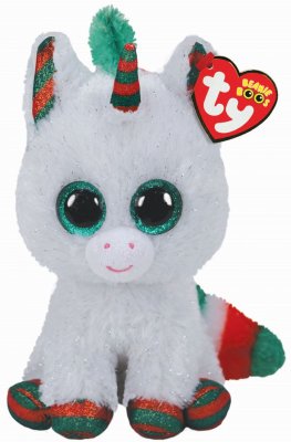 TY Tøjdyr Christmas Collection Snowfall Unicorn Beanie Boos 15 cm