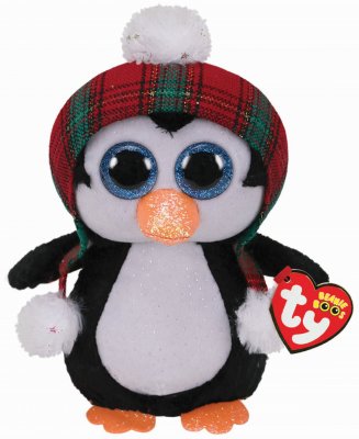 TY Tøjdyr Christmas Collection Cheer Pingvin Beanie Boos 15 cm