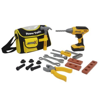 Power-X Værktøjskasse med Handyman-værktøj og Boremaskine, 21 dele