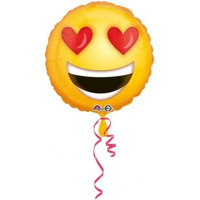 Emoji Heart Face Folie Ballon