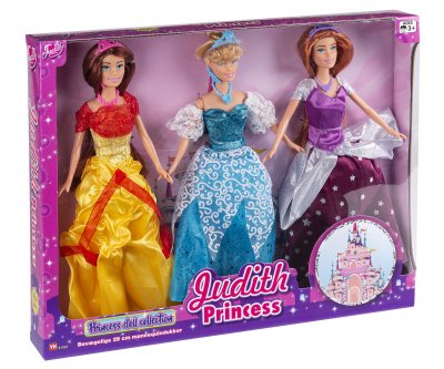 Prinsesse dukker 3-pak