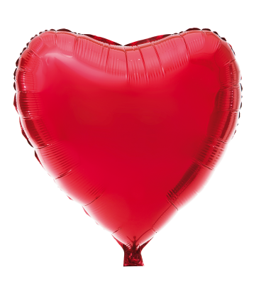 Folie balloner, hjerte, rød, 74x70 cm