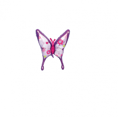 Folie ballon, sommerfugl, lilla, 92x97 cm