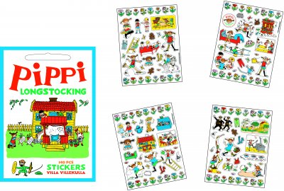 Pippi Langstrømpe, klistermærker, 140 pcs