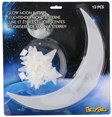 Luminous væg udsmykning med månen og stjernerne