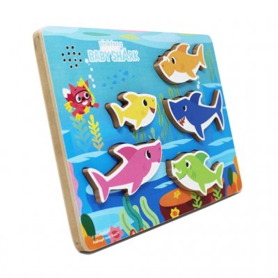 Baby Shark Wooden puslespil med musik