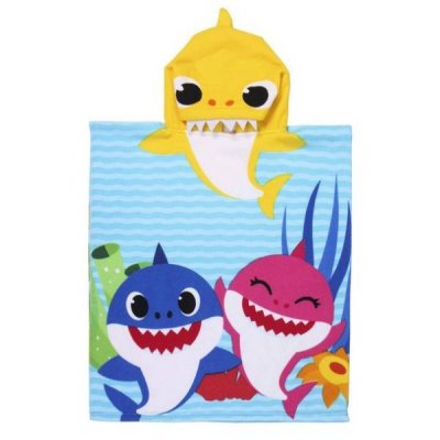 Baby Shark Bath poncho med hætte