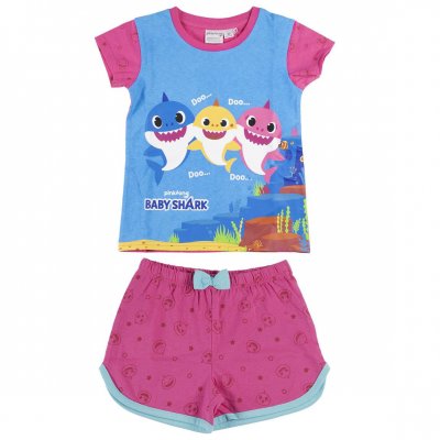 Baby Shark T-shirt og shorts sæt pink