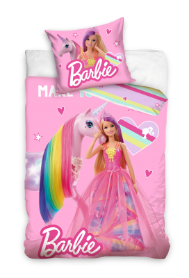 Barbie og Unicorn Sengetøj 150x210 cm