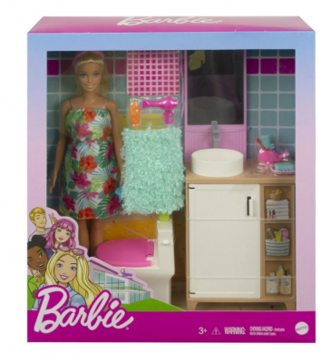 Barbie Lekset, dukke og badeværelse