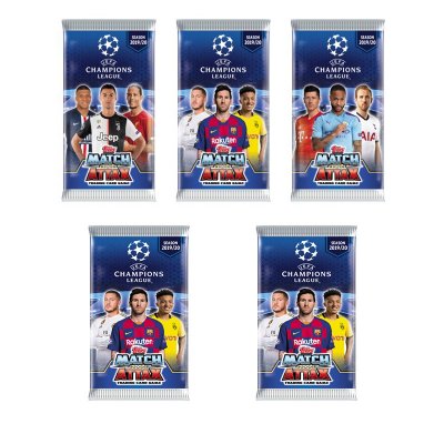 5-PACK UEFA Champions League fodbold kort 2019/2020 Booster