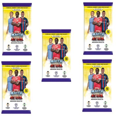 5-pack Fodbold kort UEFA Champions League Europa League Conference League 2022/2023 Booster Samlekort