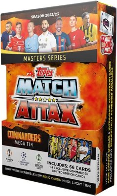 Fodboldkort Mega Tin Uefa Champions League Europa League Conference League 2022/23 Limited Edition Commanders Samlerkort