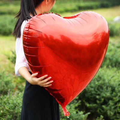 Folie balloner, hjerte, rød, 40 cm