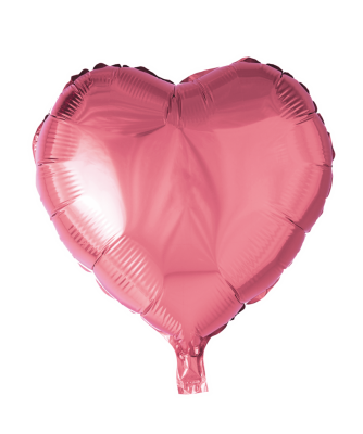 Folie balloner, hjerte, pink, 46 cm