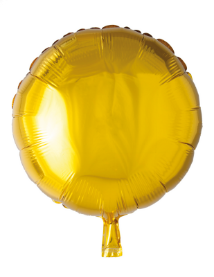 Folie ballon, rund, guld, 46 cm