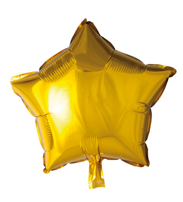 Folie ballon, stjerne, guld, 46 cm