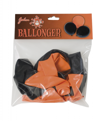 Halloween balloner 20 pack 31cm sort / orange