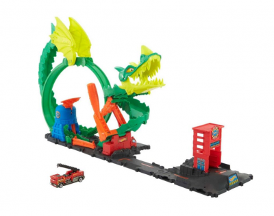 Hot Wheels City dragevej med brandstation